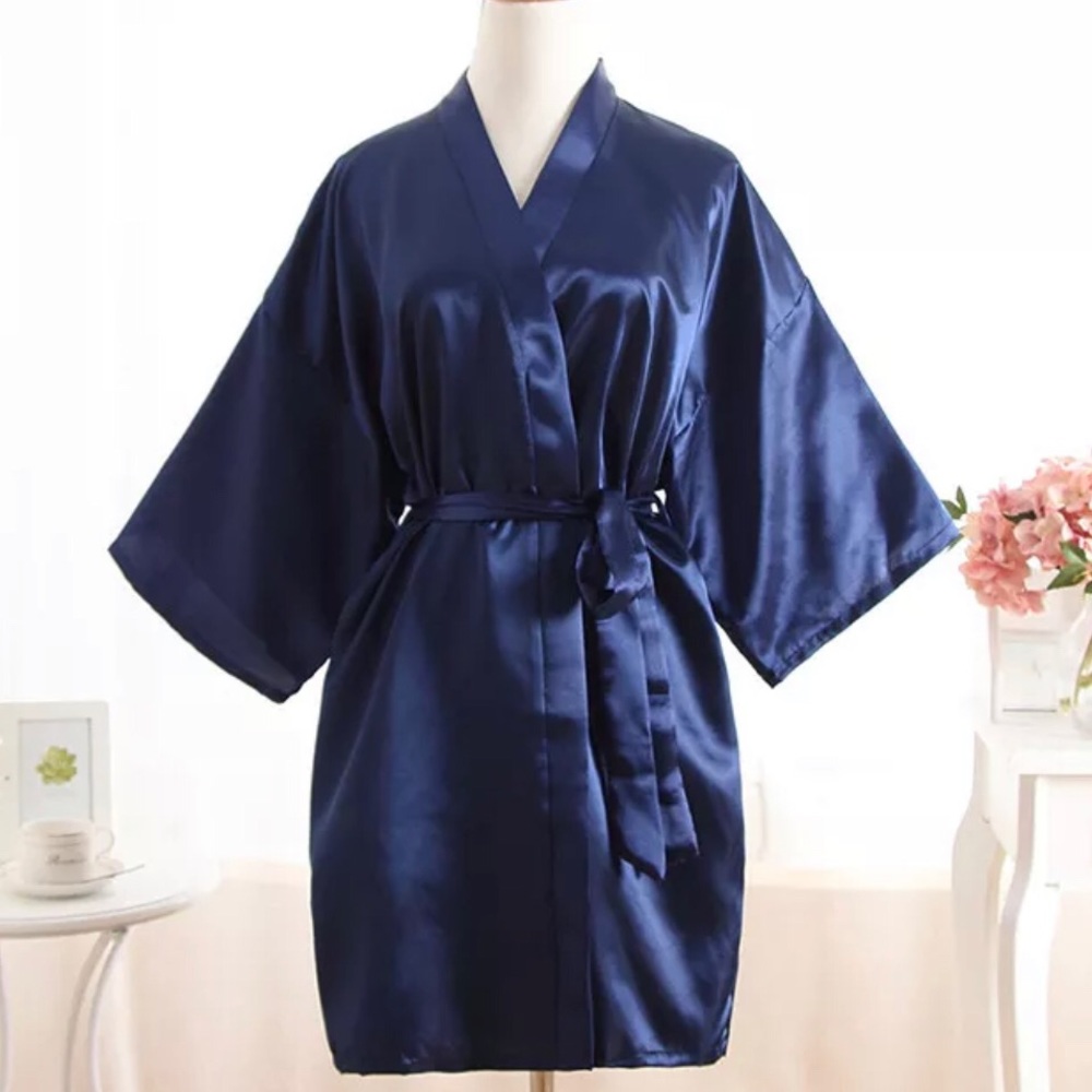 Bundle 4 Navy blue silk robe